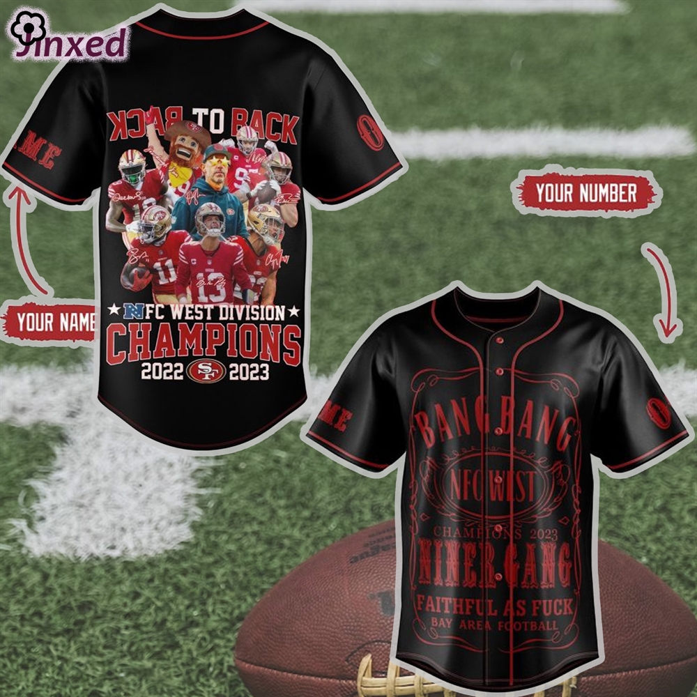 San Francisco 49ers Back To Back Nfc Champions 2022 2023 Personalized Baseball Jersey 